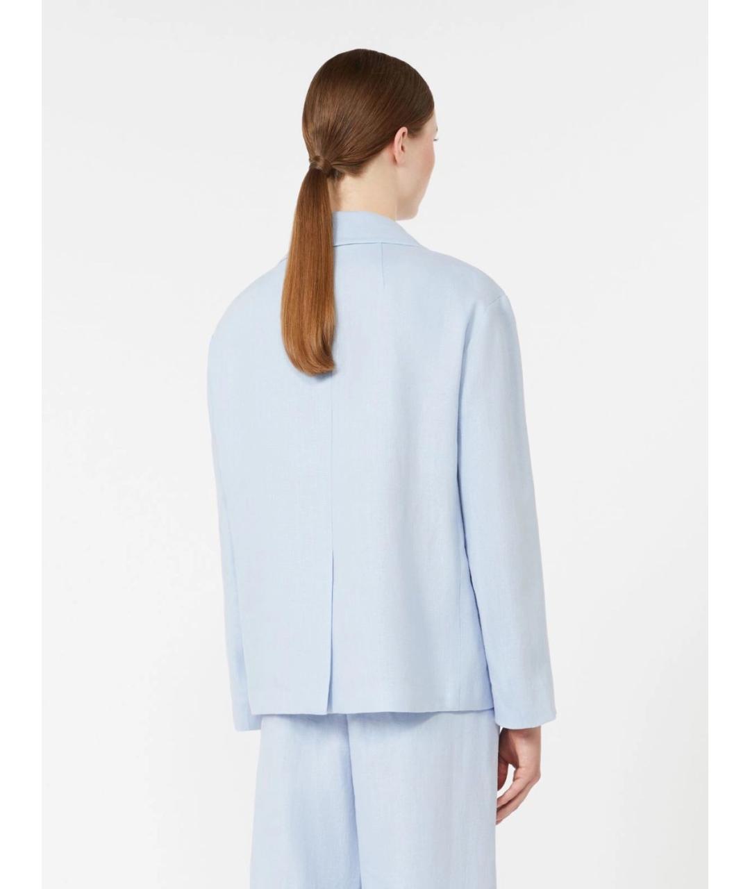 'S MAX MARA Голубой льняной жакет/пиджак, фото 4
