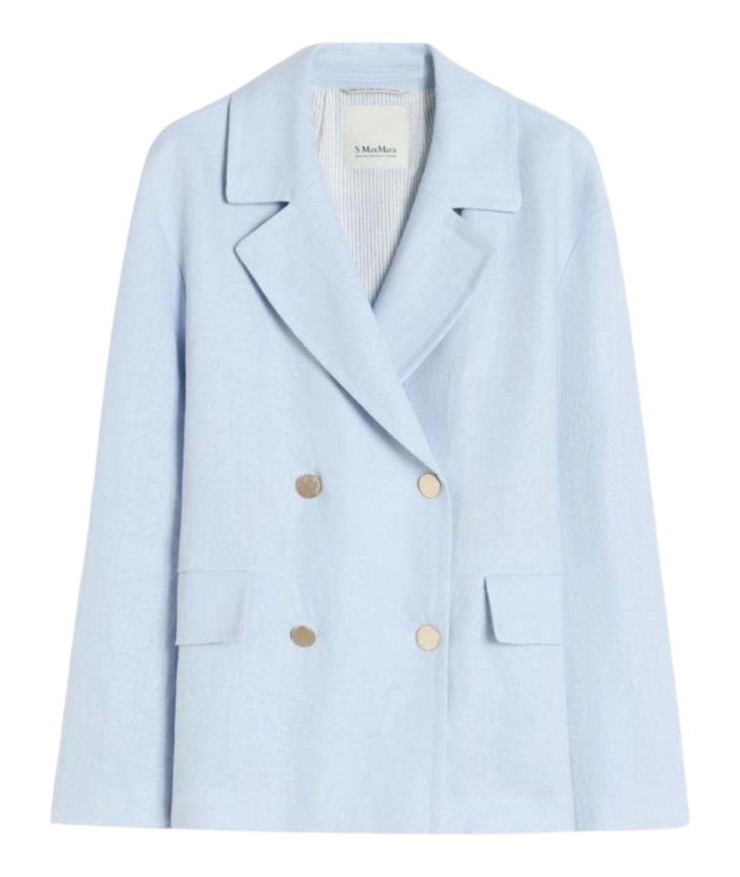 'S MAX MARA Голубой льняной жакет/пиджак, фото 1