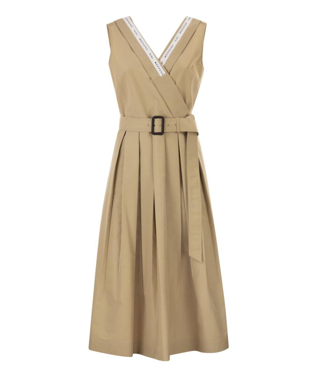 WEEKEND MAX MARA Бежевое хлопковое повседневное платье, фото 1