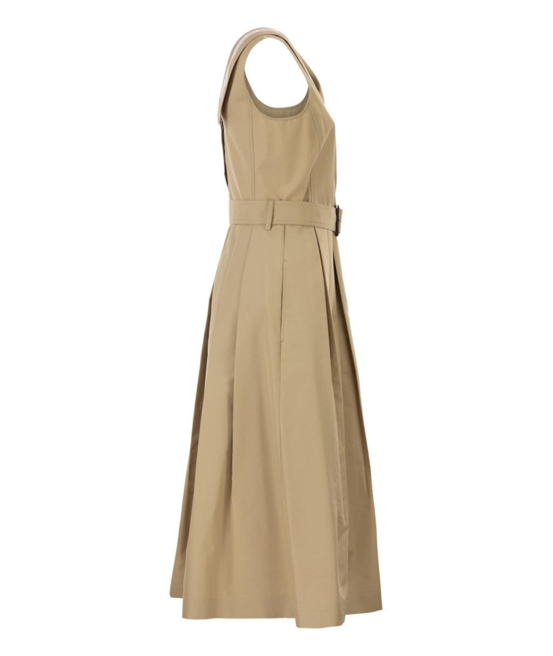 WEEKEND MAX MARA Бежевое хлопковое повседневное платье, фото 3