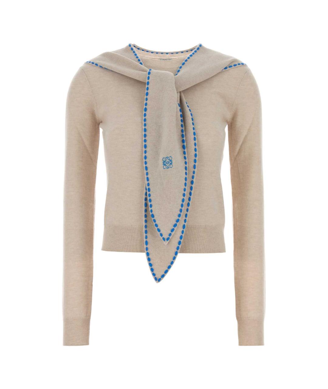 LOEWE Бежевый шерстяной джемпер / свитер, фото 1