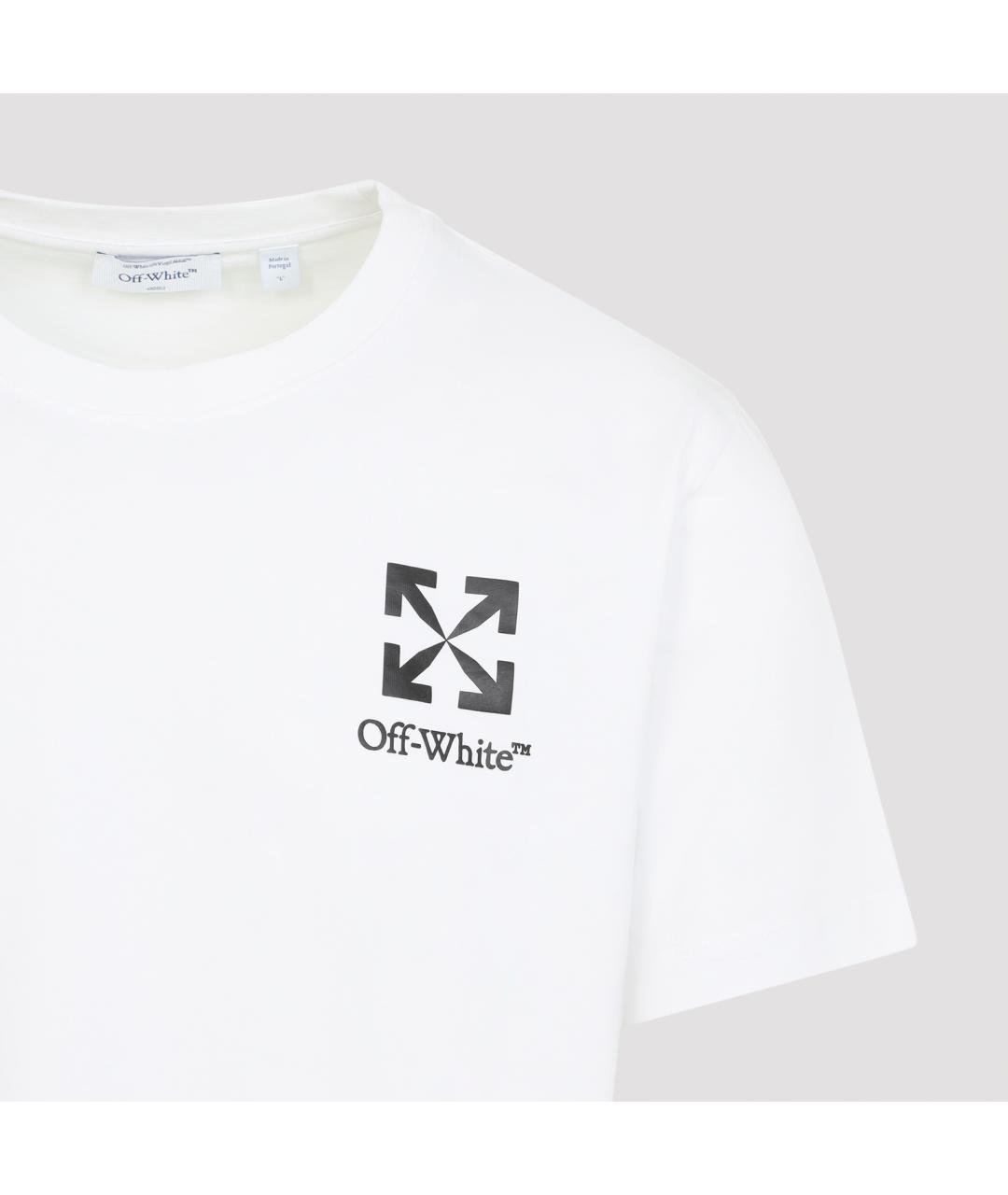 OFF-WHITE Белая хлопковая футболка, фото 3