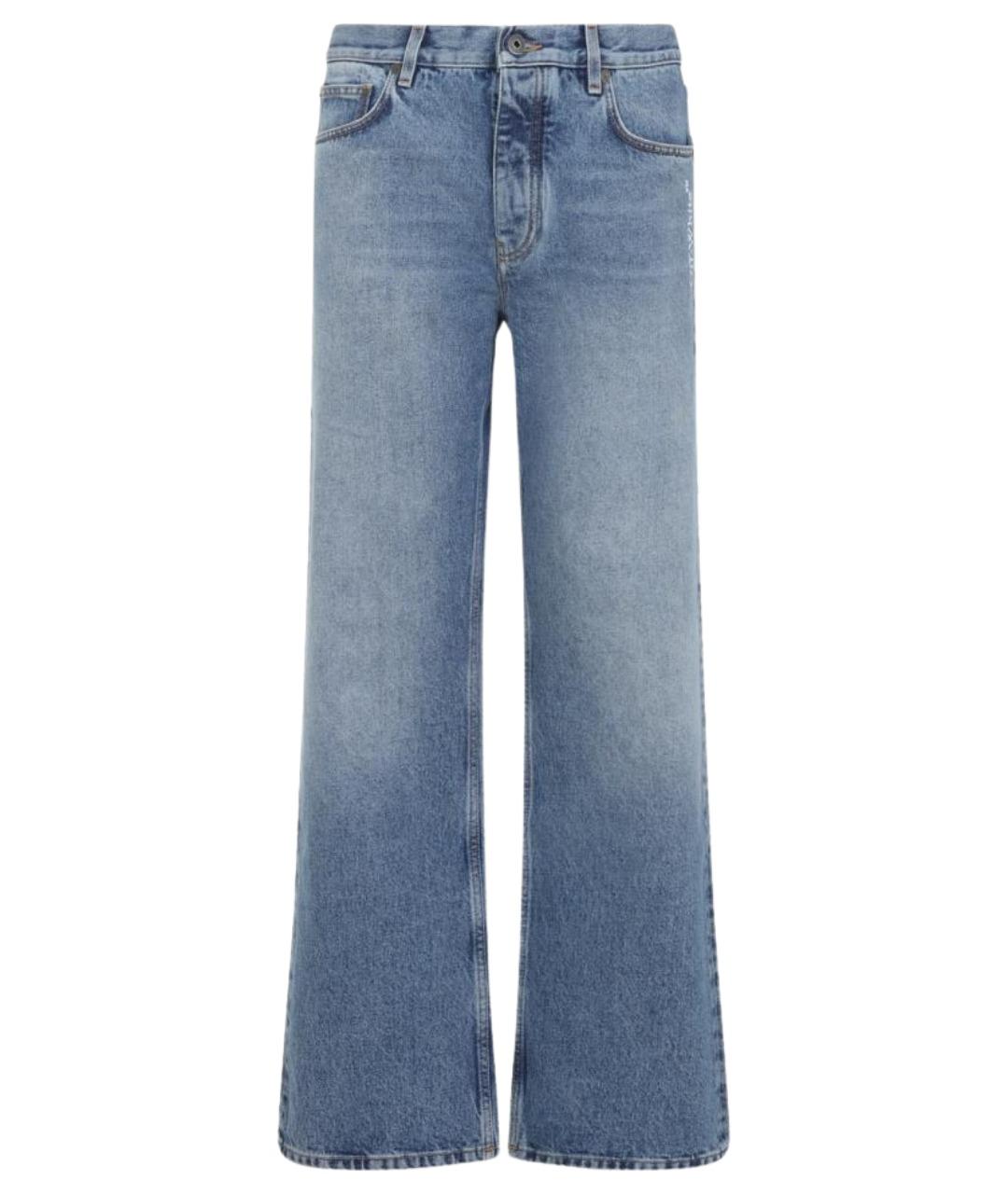 OFF-WHITE Голубые прямые джинсы, фото 1