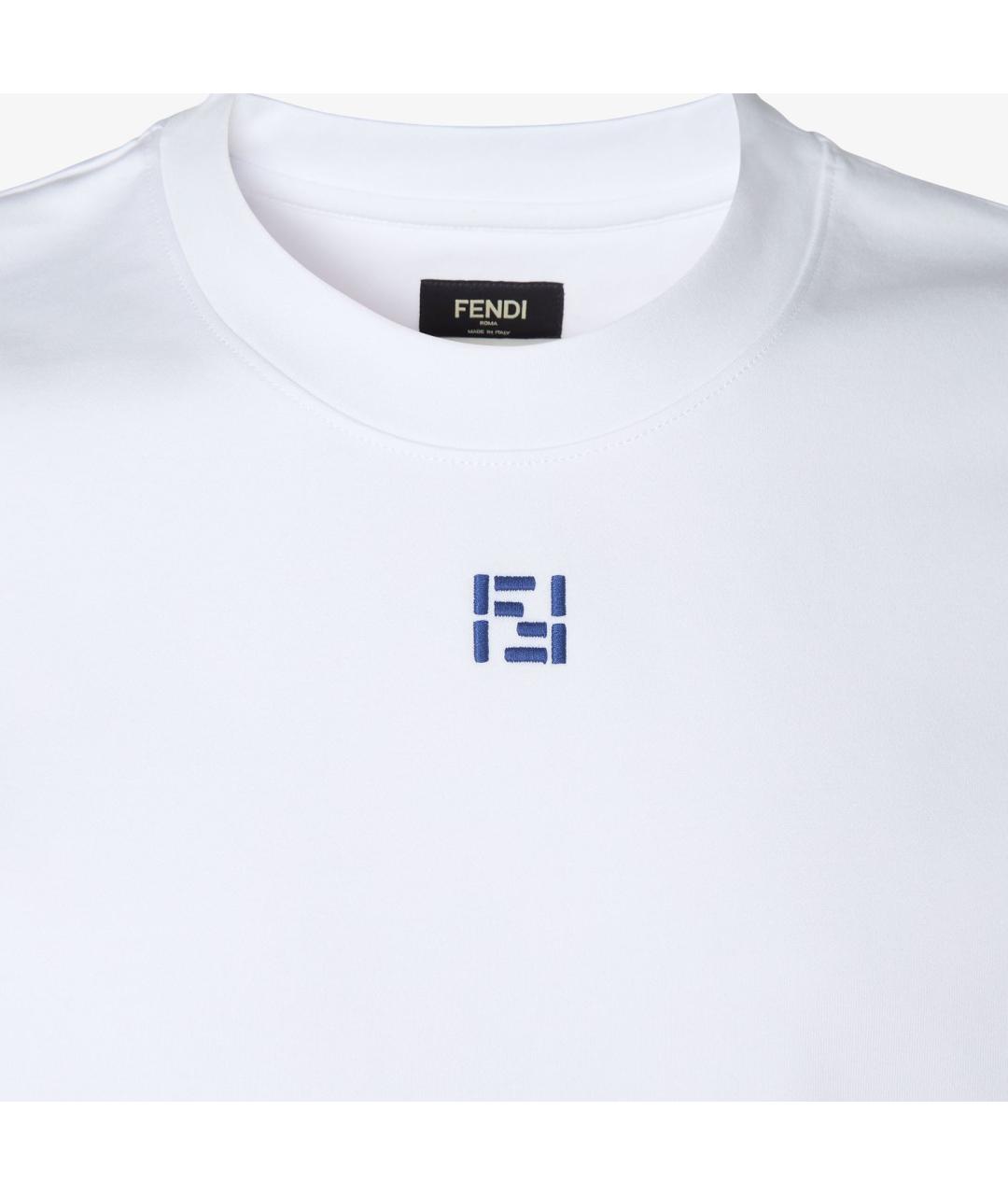FENDI Белая хлопковая футболка, фото 3