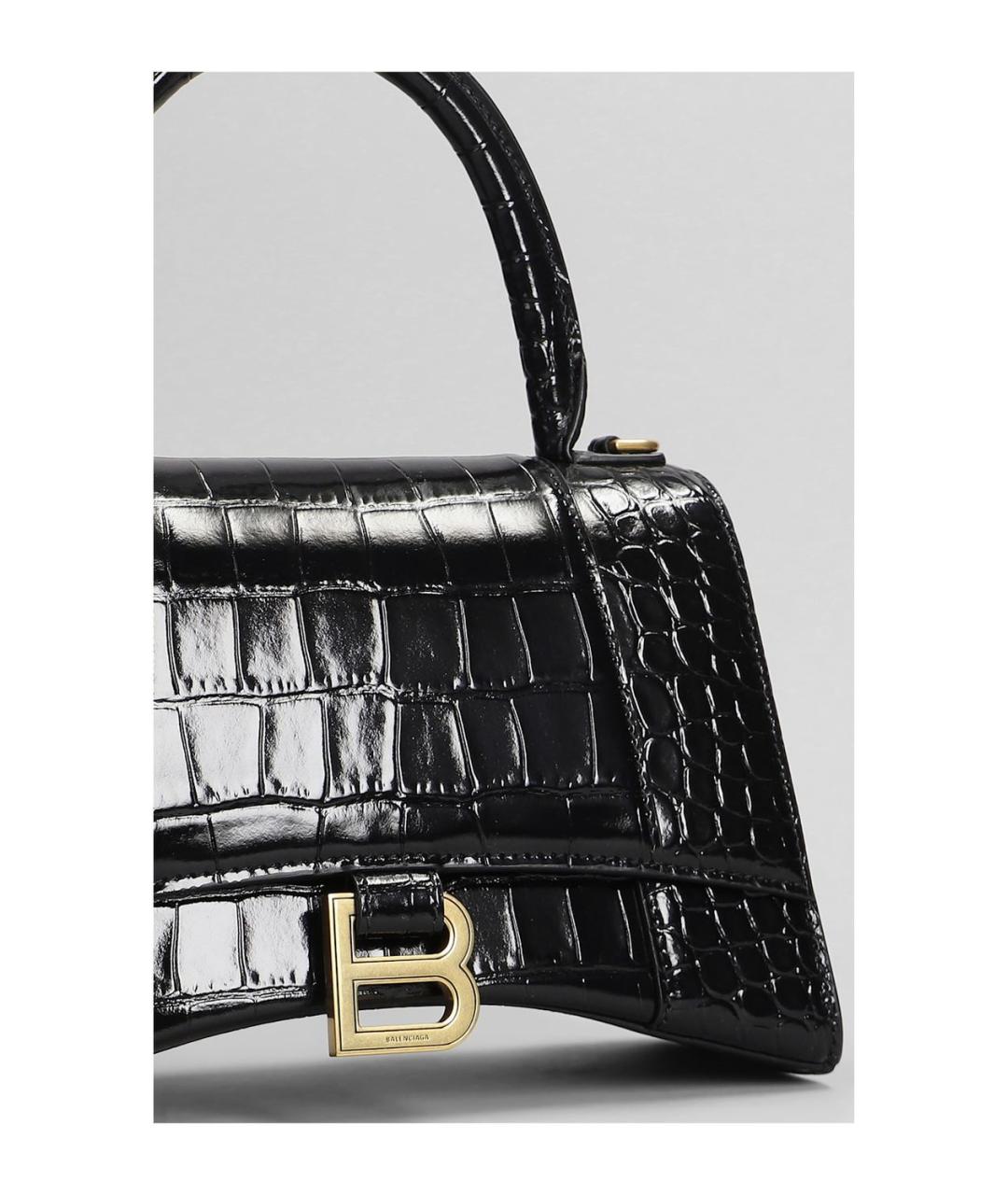 BALENCIAGA Черная кожаная сумка с короткими ручками, фото 4