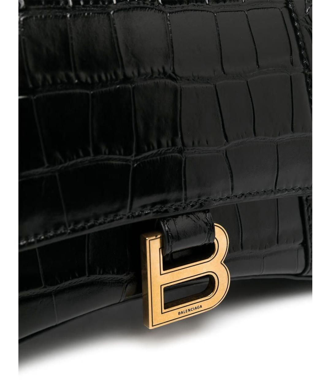 BALENCIAGA Черная кожаная сумка с короткими ручками, фото 5