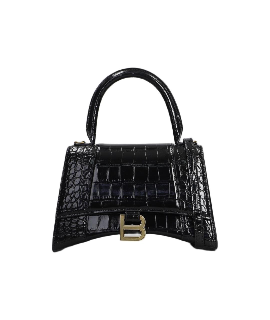 BALENCIAGA Черная кожаная сумка с короткими ручками, фото 1