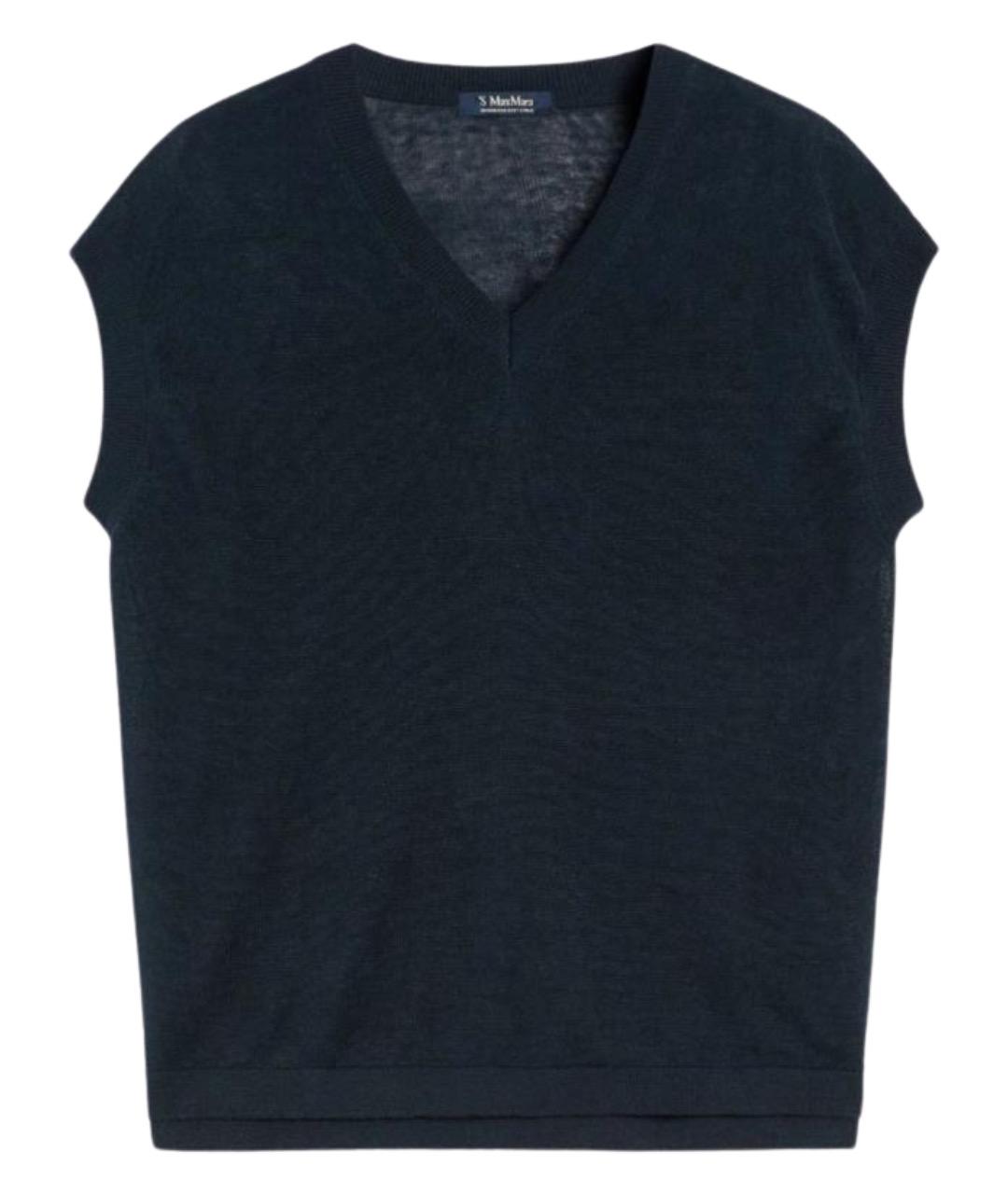 'S MAX MARA Синяя льняная жилетка, фото 1