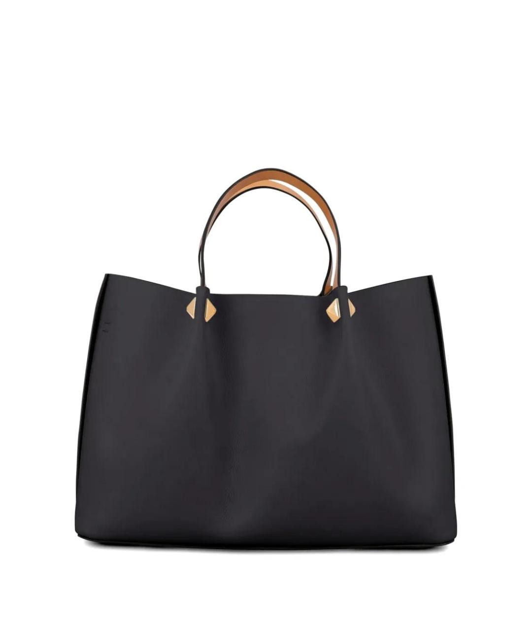 VALENTINO Черная кожаная сумка тоут, фото 2