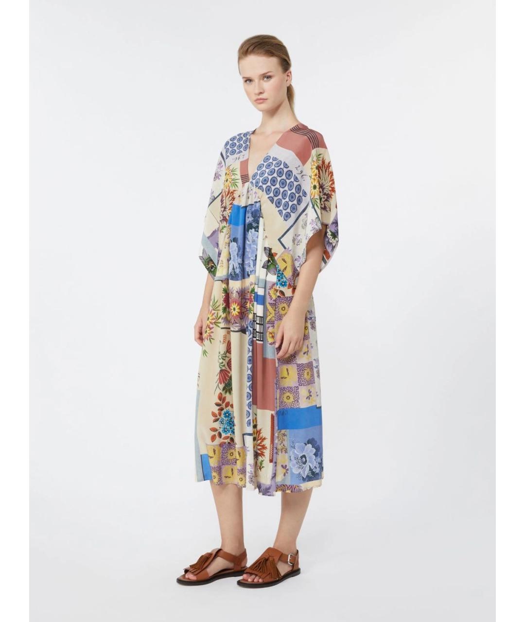 WEEKEND MAX MARA Мульти шелковое повседневное платье, фото 2