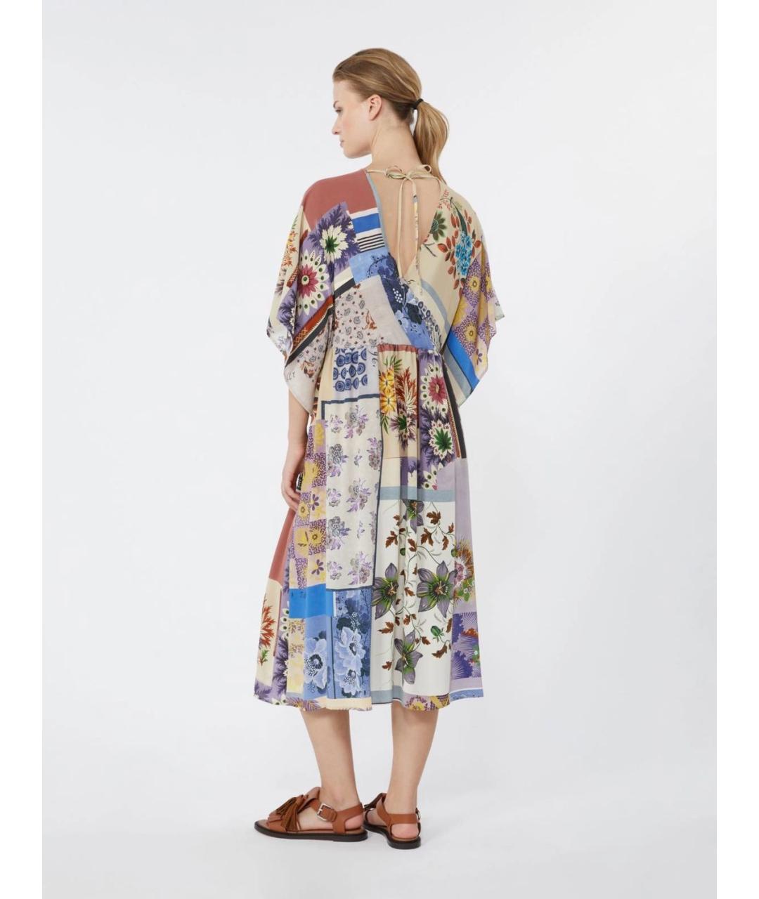 WEEKEND MAX MARA Мульти шелковое повседневное платье, фото 4