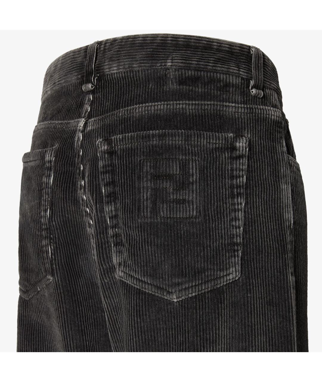 FENDI Черные хлопковые прямые джинсы, фото 3