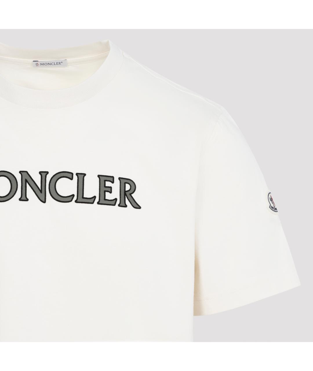 MONCLER Белая хлопковая футболка, фото 3
