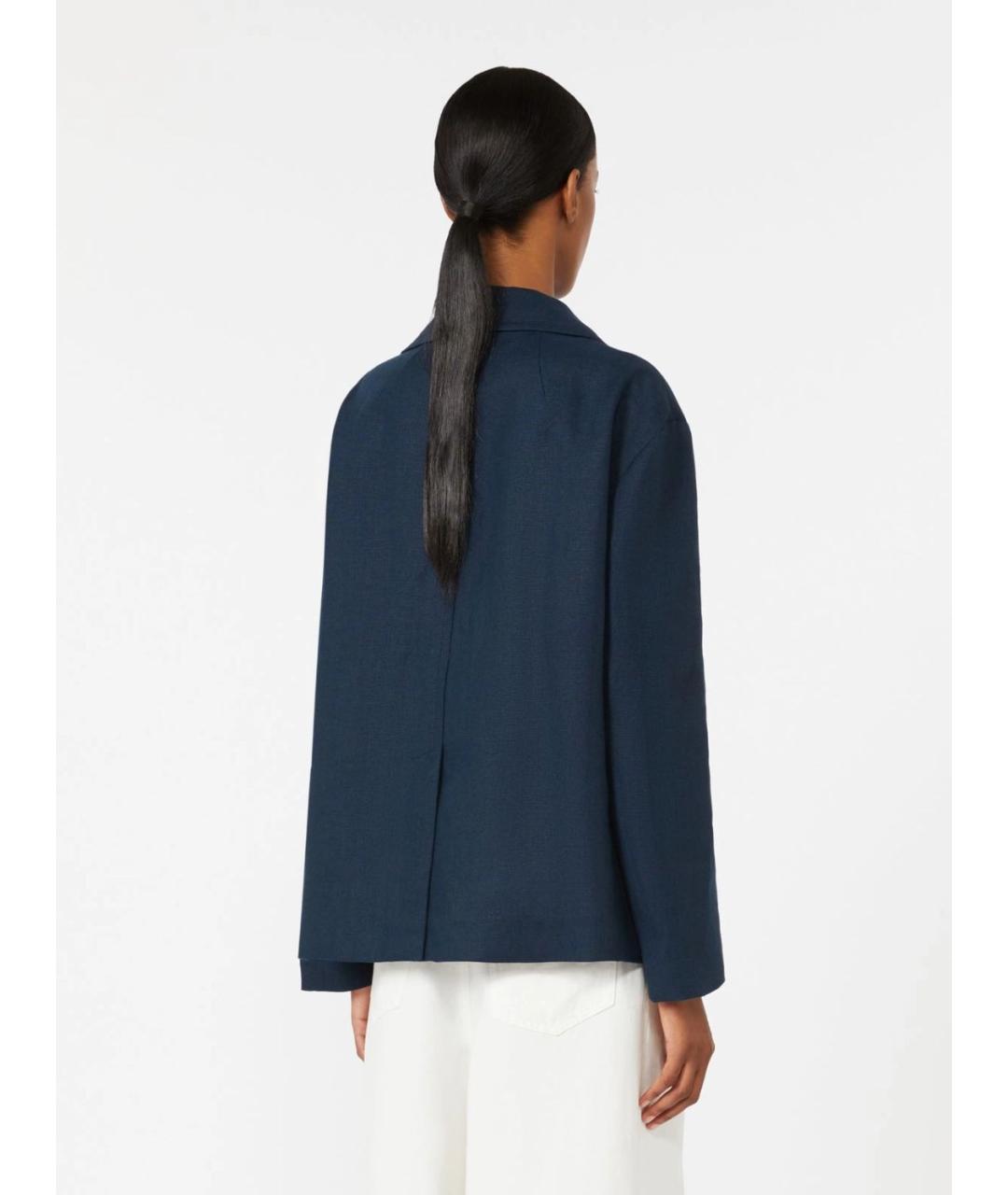 'S MAX MARA Синий льняной жакет/пиджак, фото 4