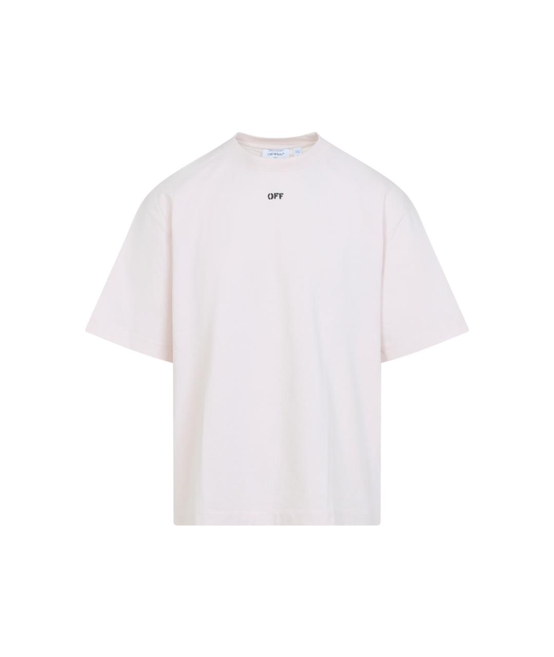 OFF-WHITE Розовая хлопковая футболка, фото 1