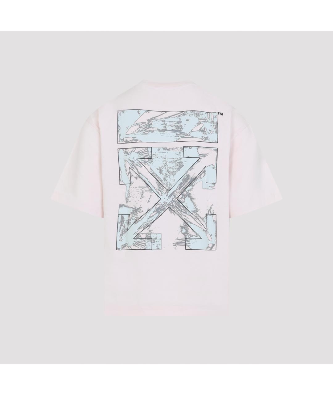OFF-WHITE Розовая хлопковая футболка, фото 2