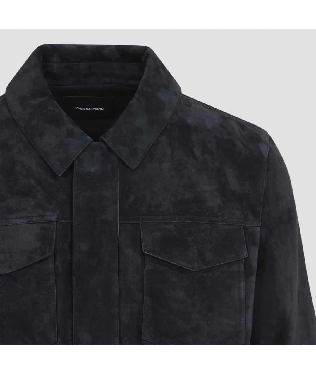 YVES SALOMON Синяя кожаная куртка, фото 4