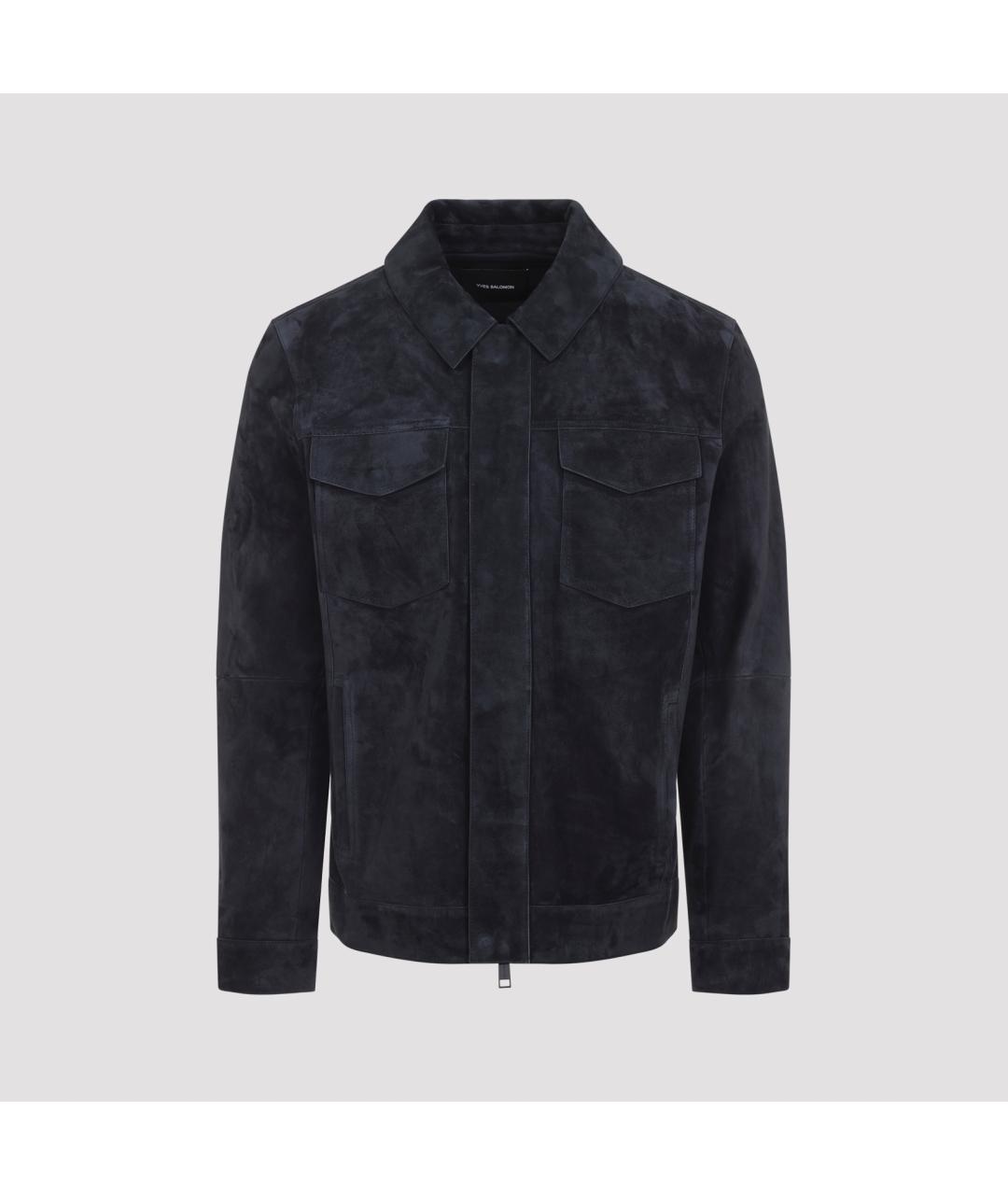 YVES SALOMON Синяя кожаная куртка, фото 2