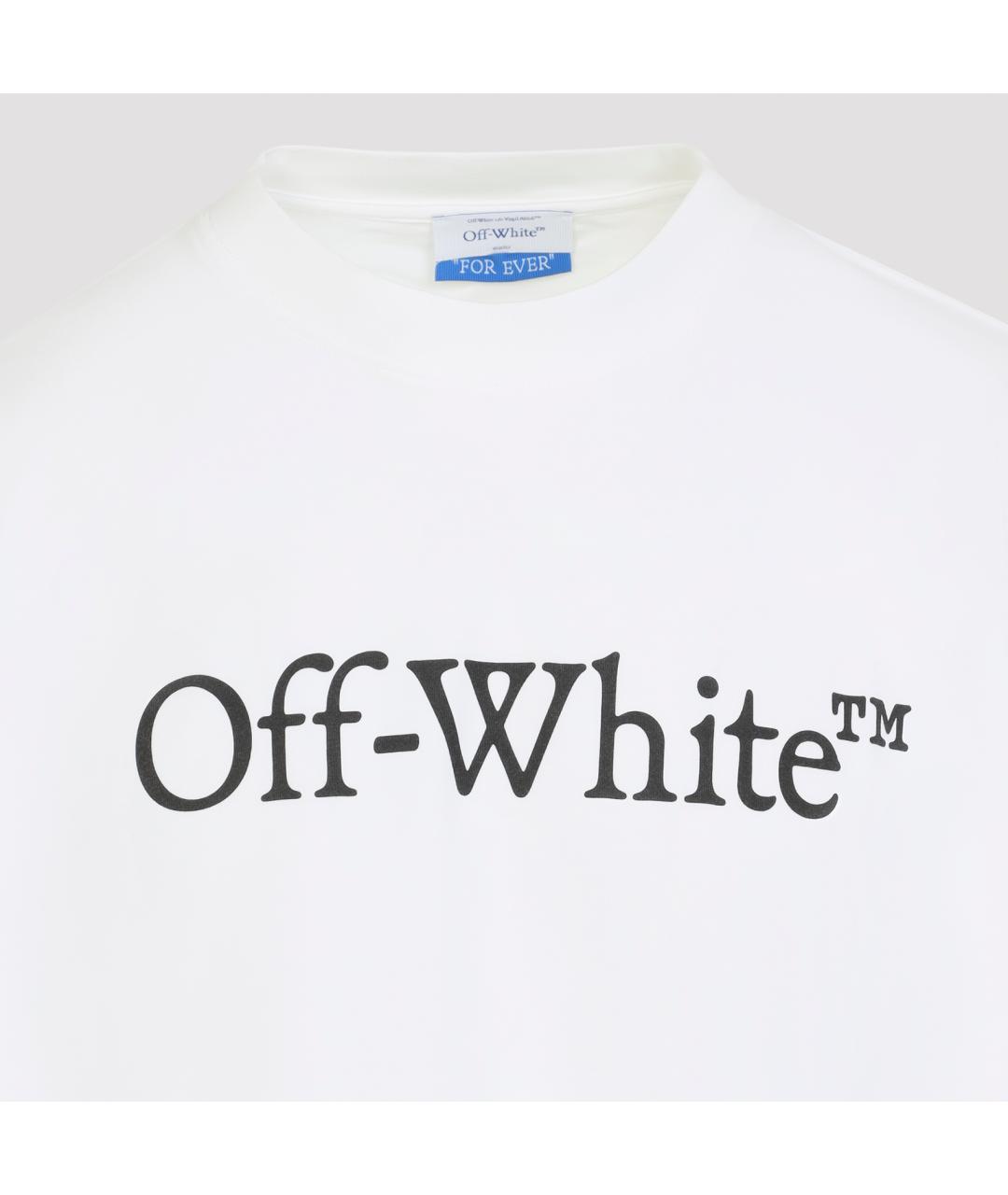 OFF-WHITE Белая хлопковая футболка, фото 3