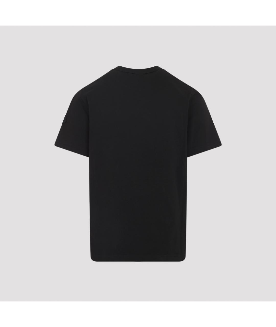 MONCLER Черная хлопковая футболка, фото 2
