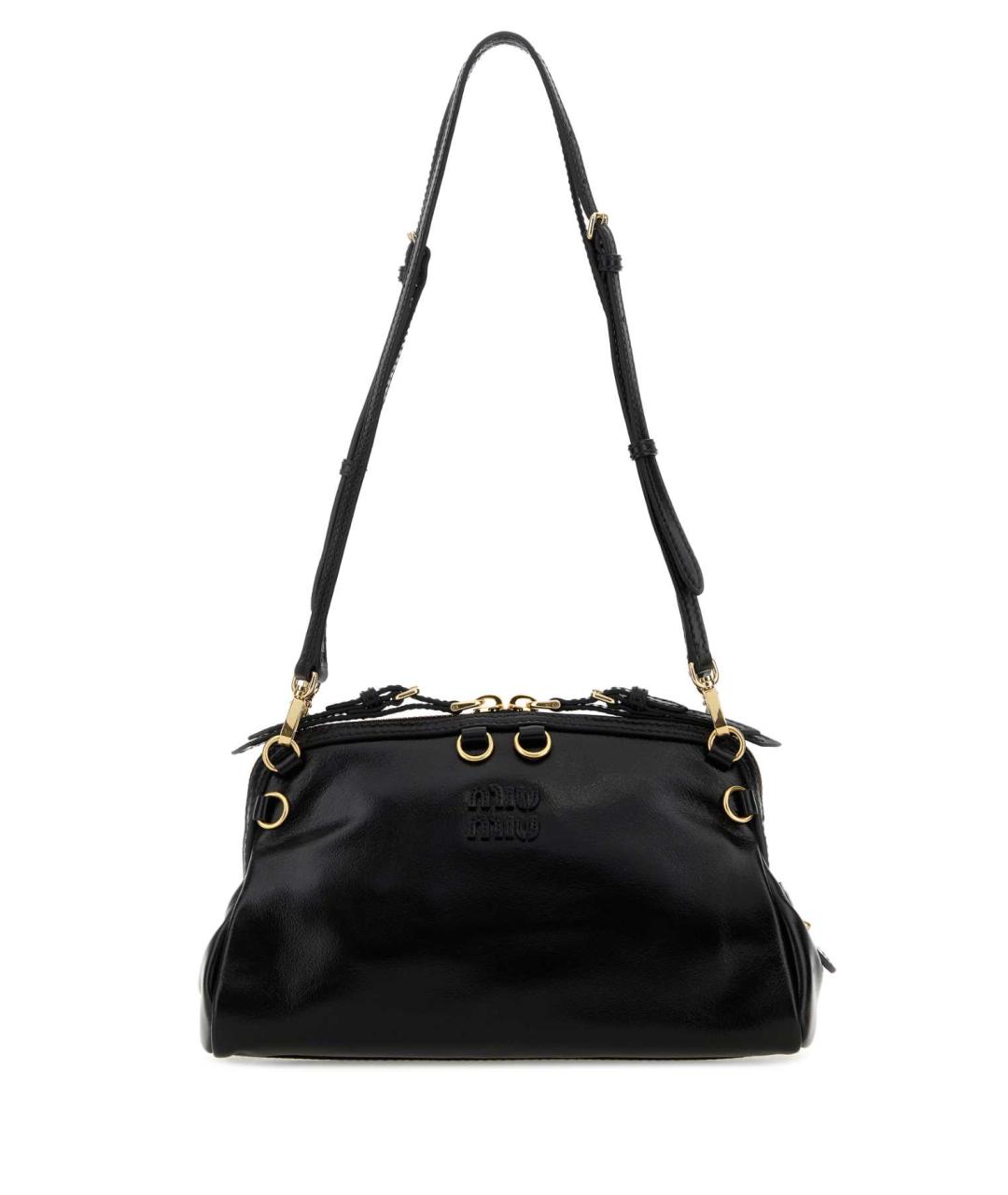 MIU MIU Черная кожаная сумка через плечо, фото 1