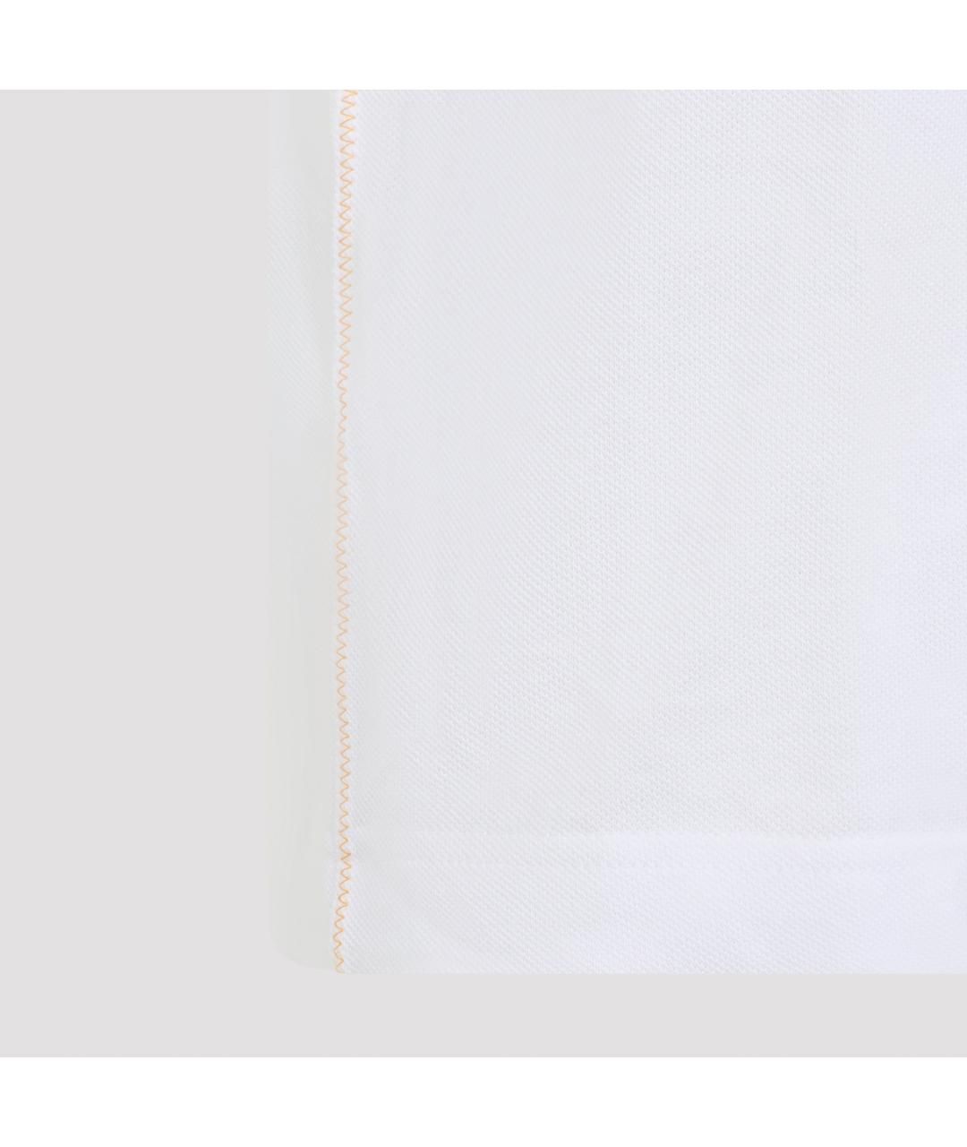 MONCLER Белое хлопковое поло с коротким рукавом, фото 3