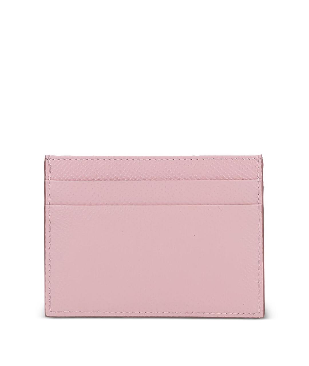 DOLCE&GABBANA Розовый кожаный кардхолдер, фото 5