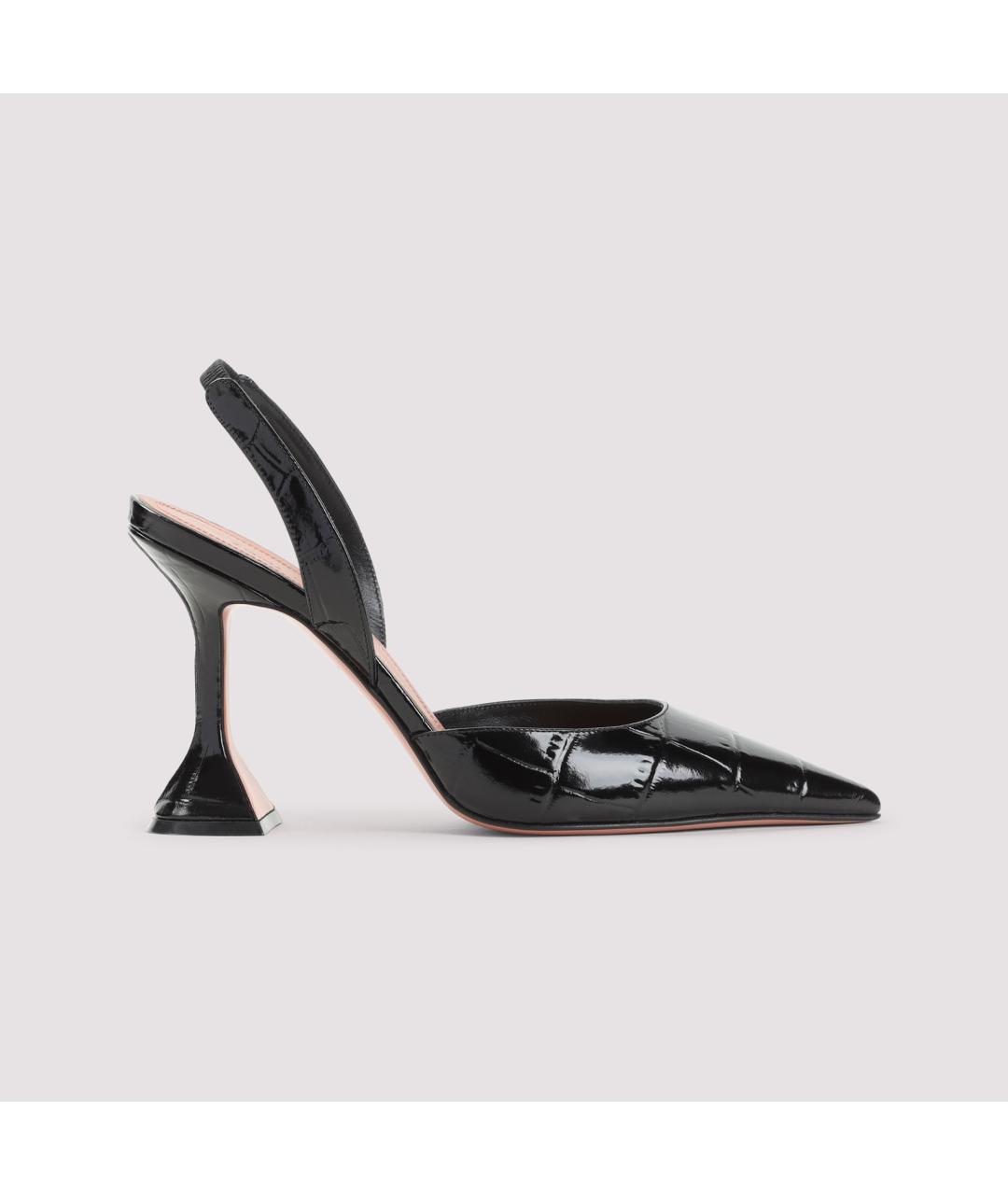 Amina Muaddi Черные кожаные туфли, фото 2