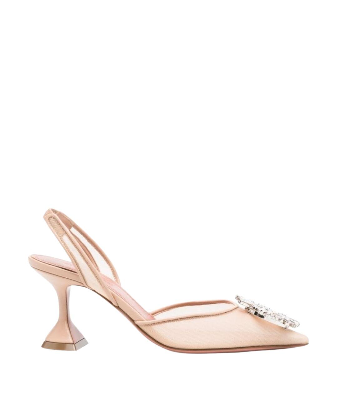 Amina Muaddi Бежевые кожаные туфли, фото 1