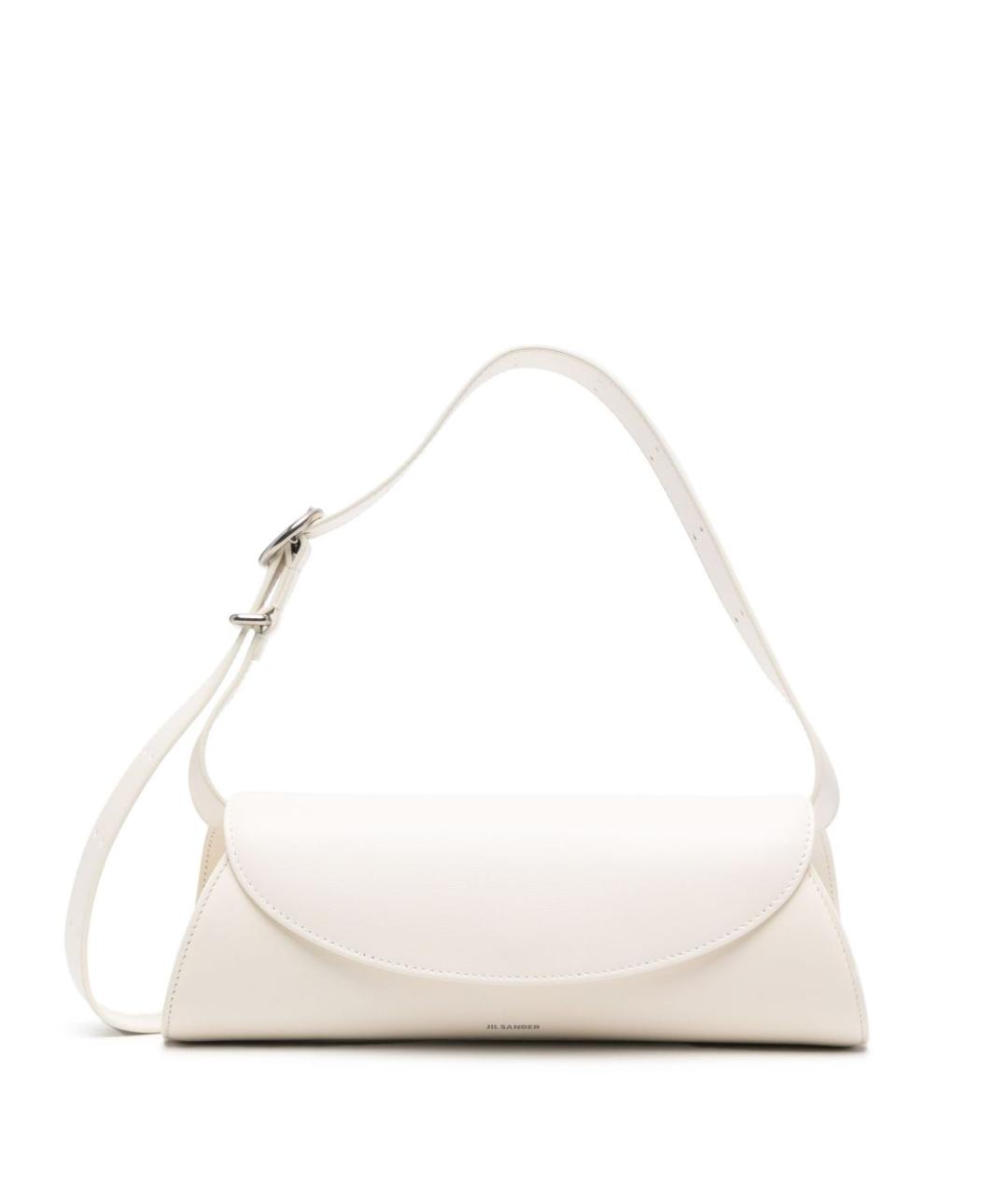 JIL SANDER Белая кожаная сумка через плечо, фото 2