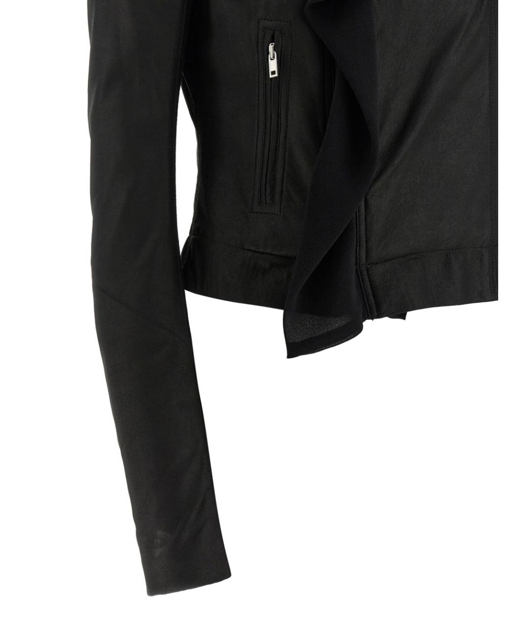 RICK OWENS Черная кожаная куртка, фото 4