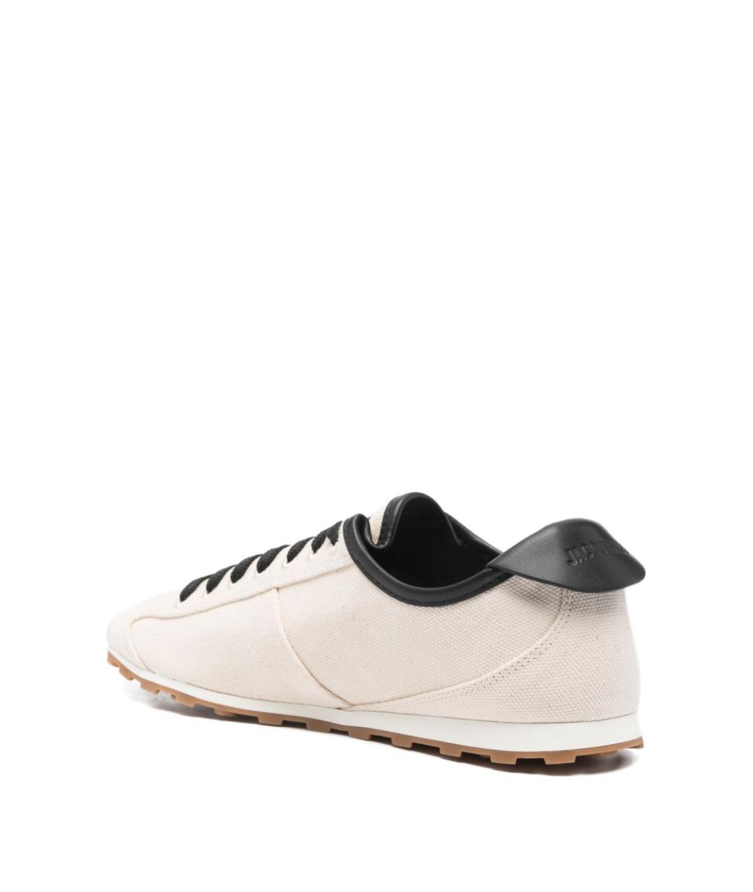 JACQUEMUS Бежевые кожаные низкие кроссовки / кеды, фото 3