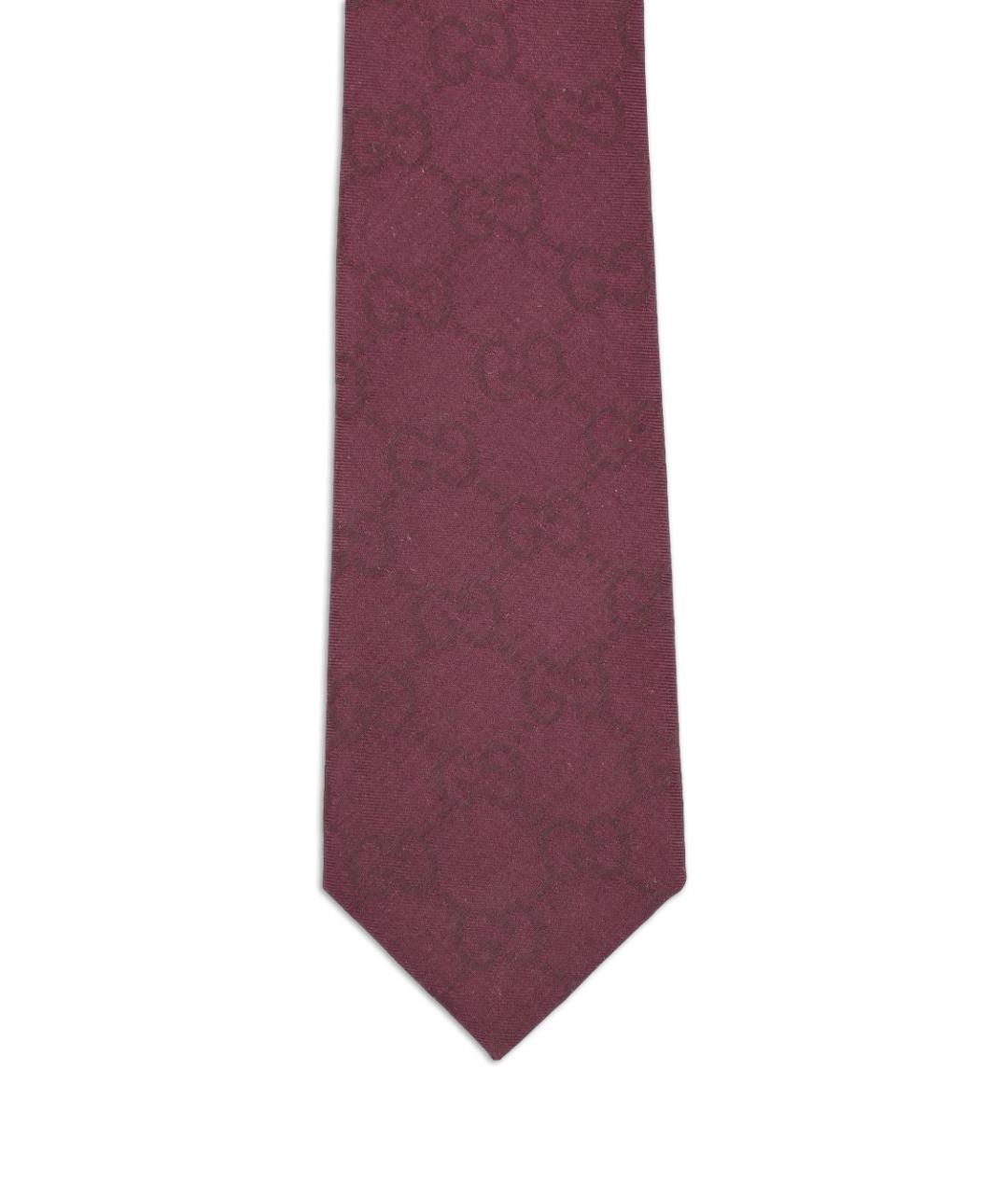 GUCCI Бордовый шелковый галстук, фото 2