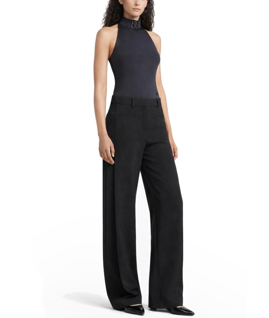 COURREGES Черные полиэстеровые прямые брюки, фото 2