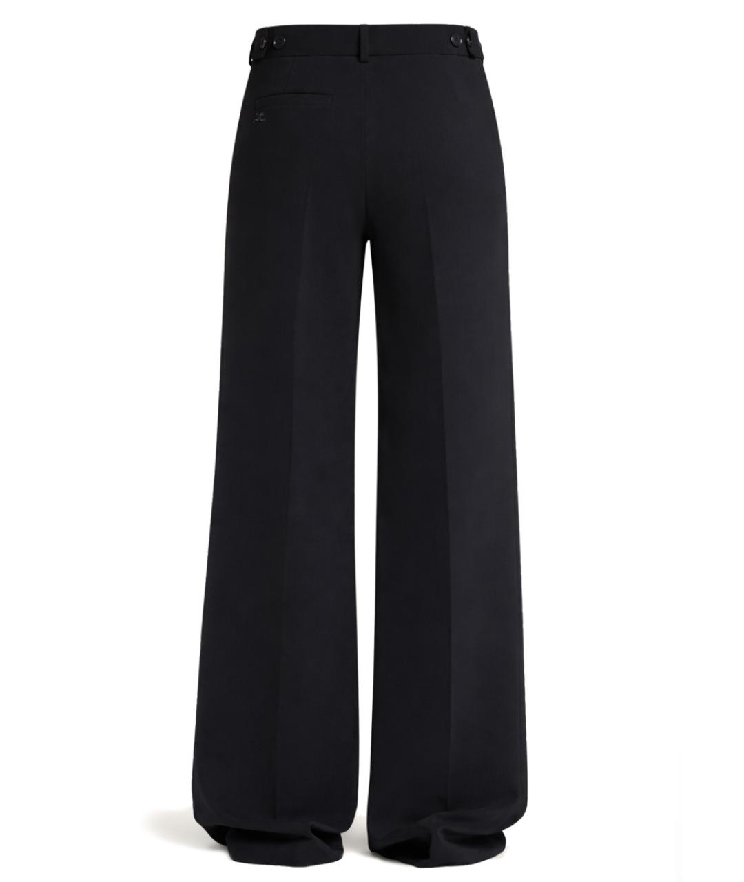 COURREGES Черные полиэстеровые прямые брюки, фото 3