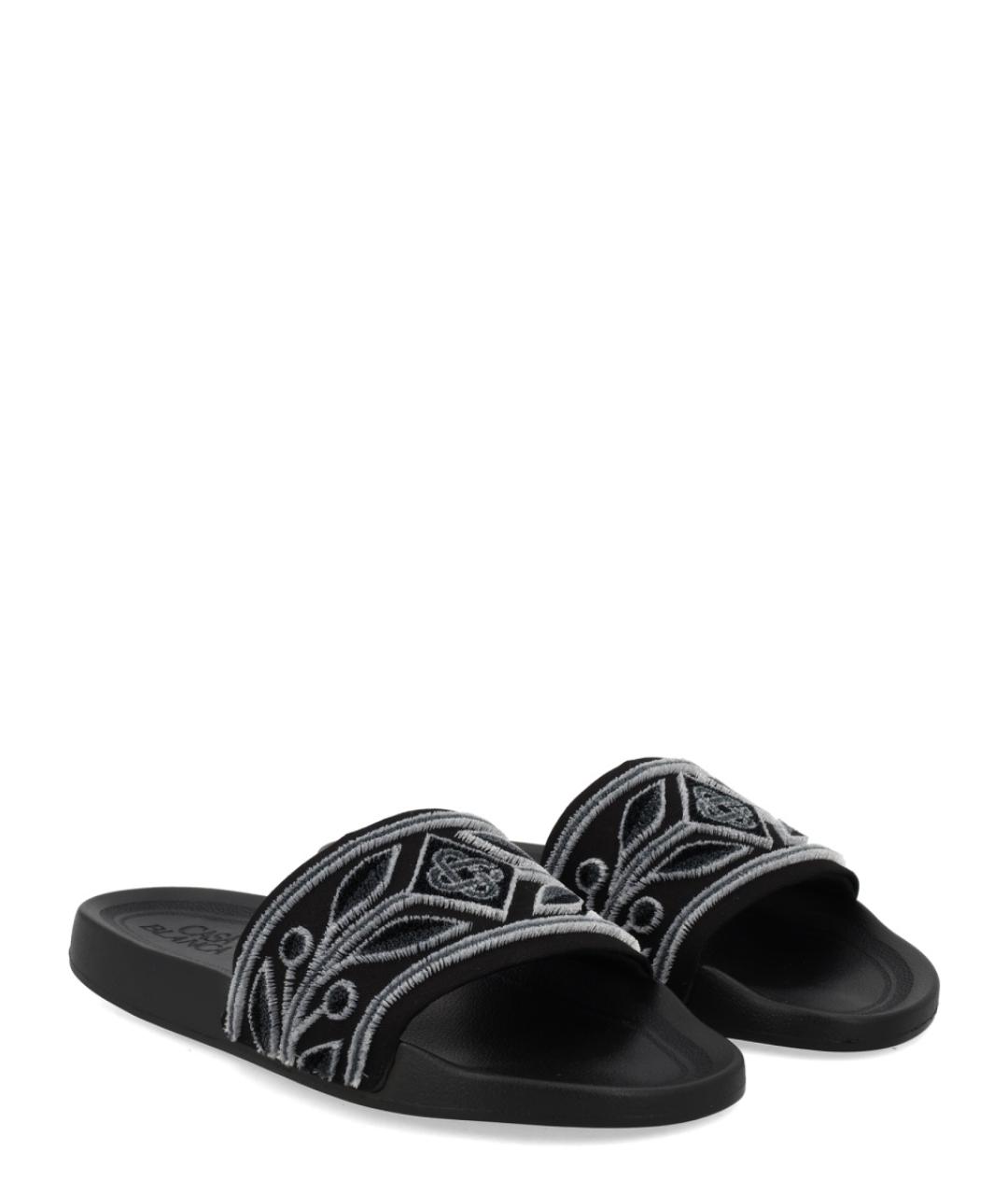 CASABLANCA Черные синтетические шлепанцы, фото 2