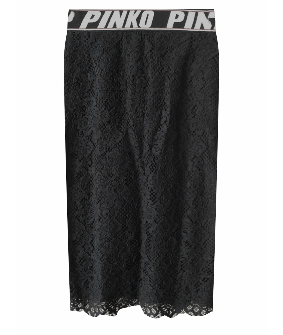 PINKO Черная кружевная юбка миди, фото 1
