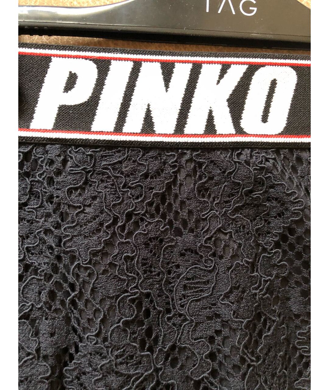 PINKO Черная кружевная юбка миди, фото 4