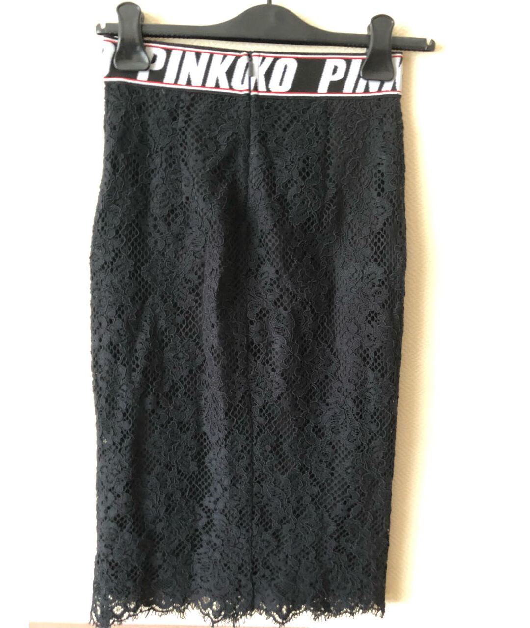 PINKO Черная кружевная юбка миди, фото 2