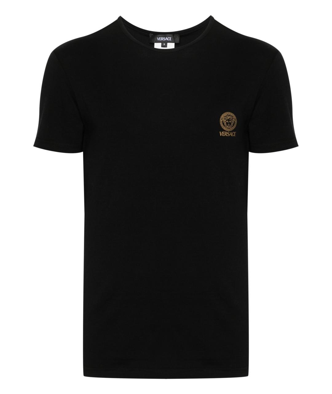 VERSACE Черная хлопковая футболка, фото 1