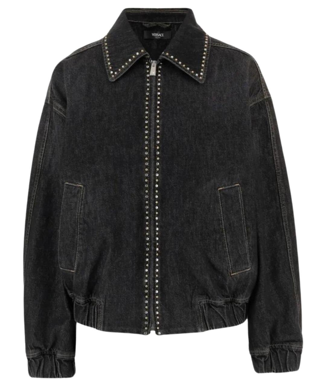 VERSACE Черная хлопковая куртка, фото 1
