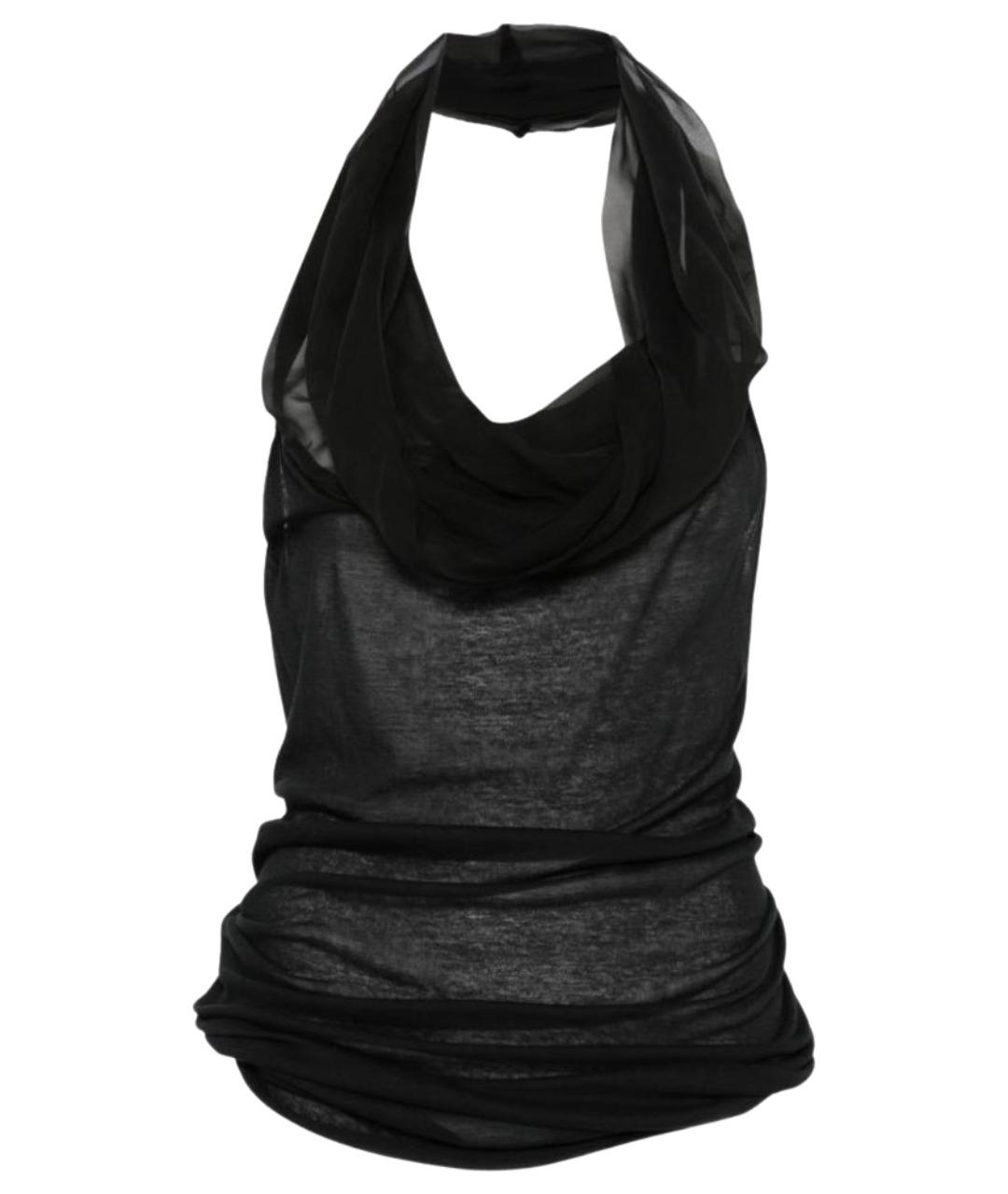 RICK OWENS Черная хлопковая майка, фото 1