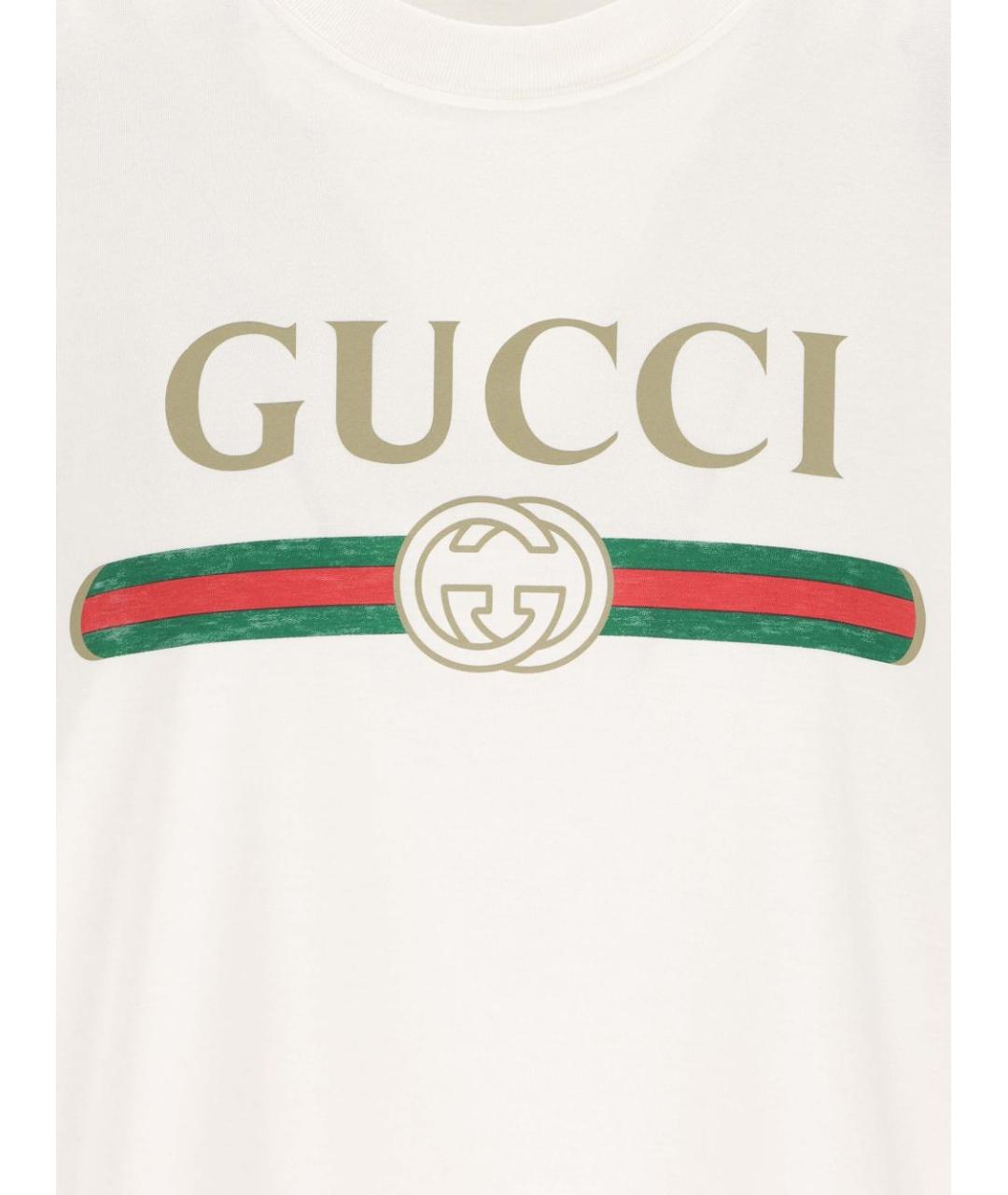 GUCCI Белая хлопковая футболка, фото 3