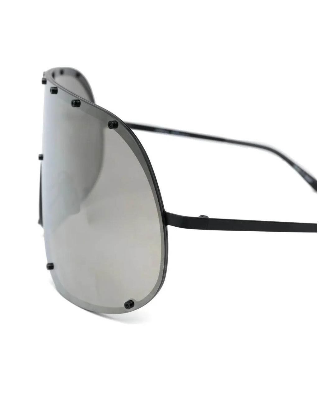 RICK OWENS Черные металлические солнцезащитные очки, фото 3