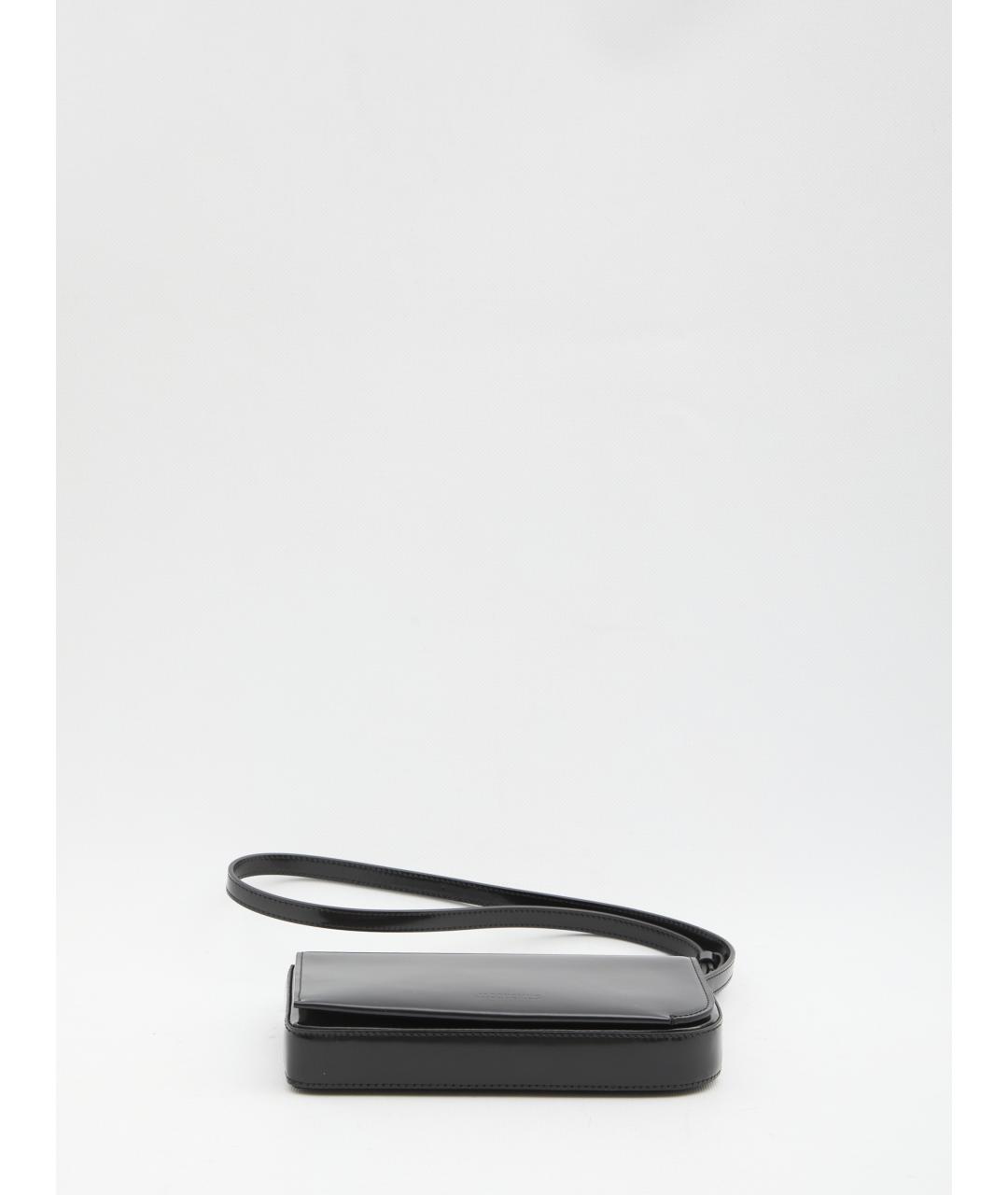 JACQUEMUS Черная кожаная сумка на плечо, фото 3