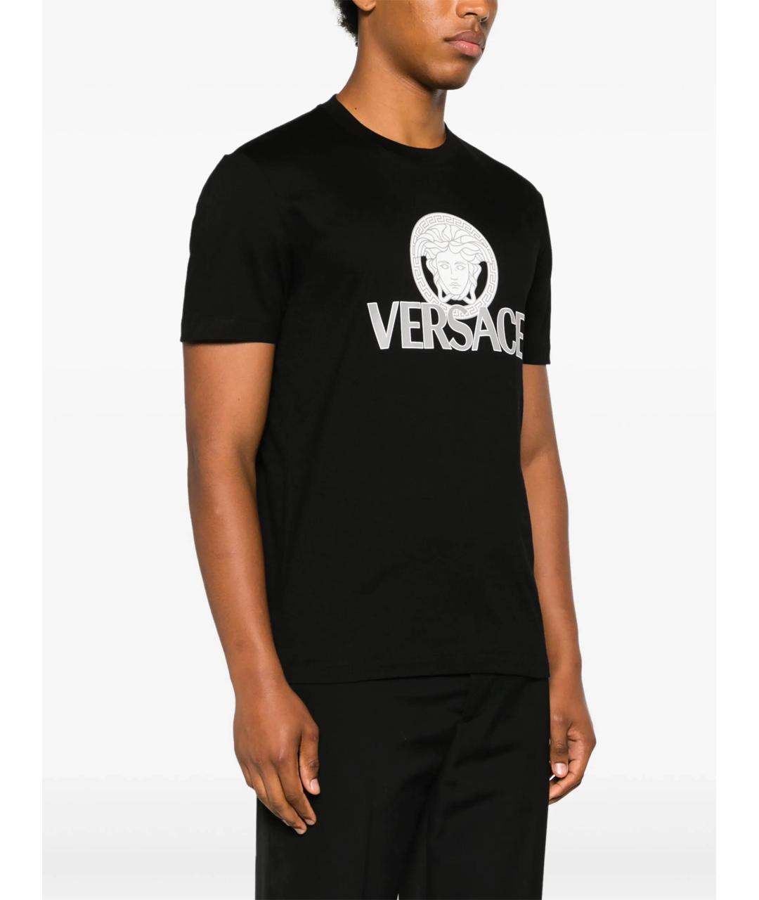 VERSACE Черная хлопковая футболка, фото 3