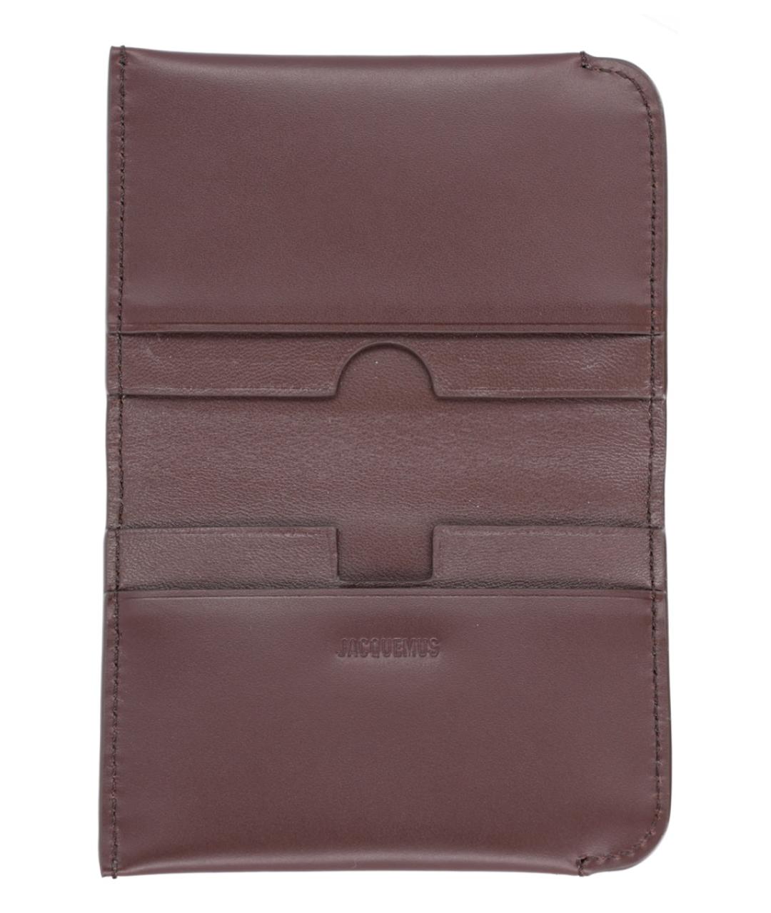 JACQUEMUS Коричневый кожаный кошелек, фото 3