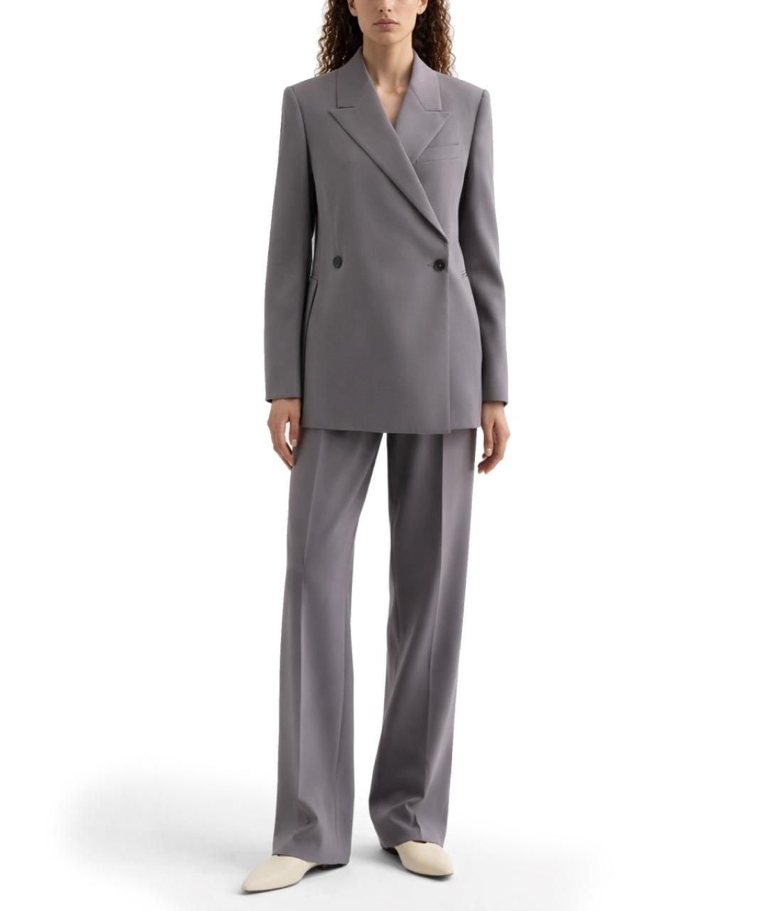 JIL SANDER Серый шерстяной жакет/пиджак, фото 2