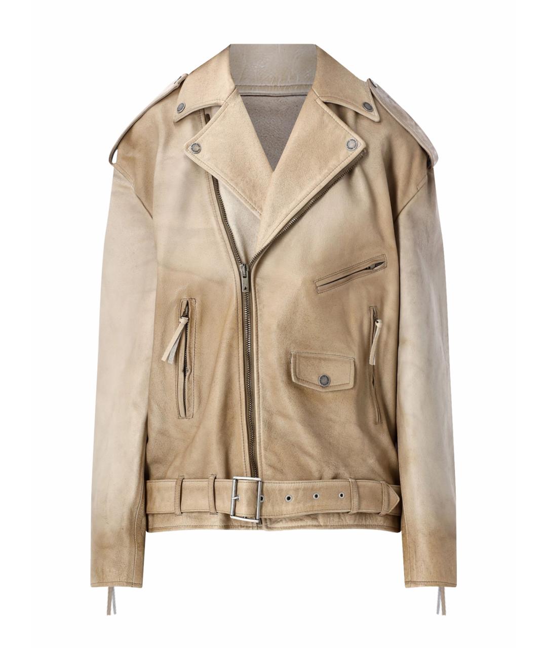 GOLDEN GOOSE DELUXE BRAND Коричневая кожаная куртка, фото 1