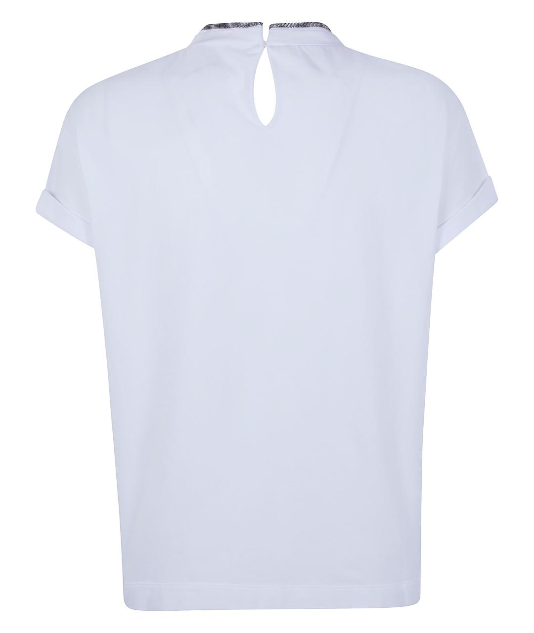 BRUNELLO CUCINELLI Белая хлопковая футболка, фото 2